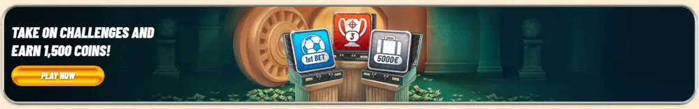 Vegasino-Spielherausforderungen und Treue-Münzbelohnungen-Banner